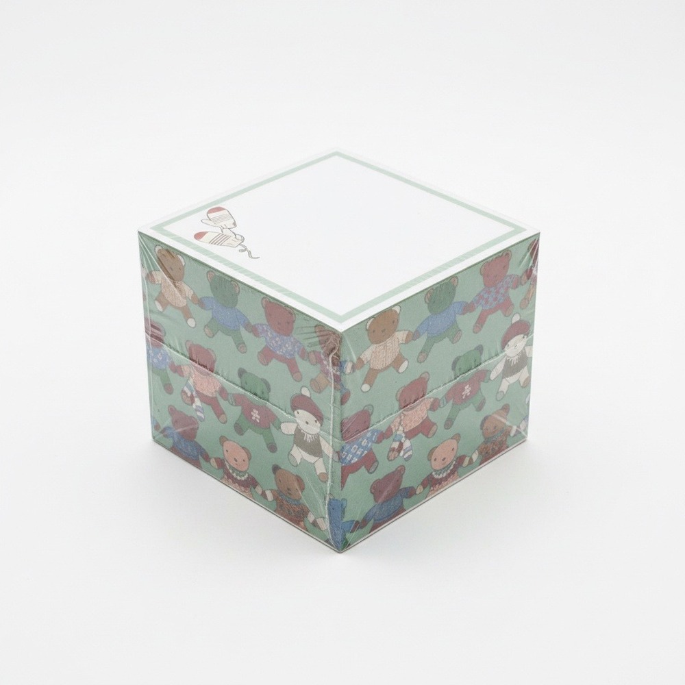 Vera Bradley Printed Note Cube Toasty Teddies 550 Sheets Desk Accessory